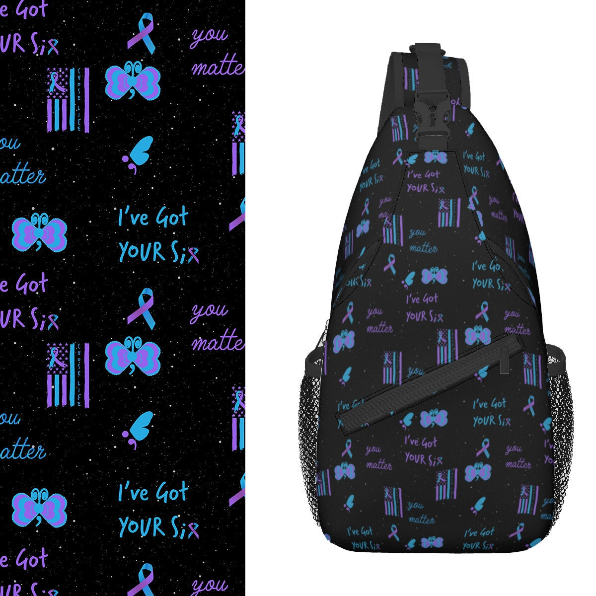 Suicide Awareness Sling Bag - You Are Enough -Made in USA