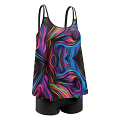 Color Wave Women's Plus Size Tankini