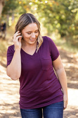 Burgundy Sophie Pocket Tshirt by Michelle Mae
