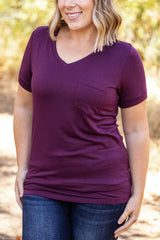 Burgundy Sophie Pocket Tshirt by Michelle Mae