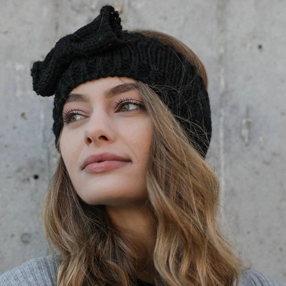 Bow Hairband in Black, Burgundy, or Gray