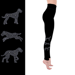Rhinestone Great Dane Leggings - Full and Capri Natural Ears