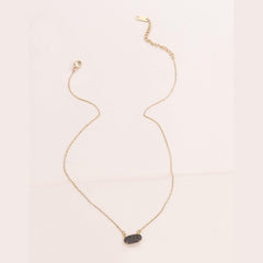 14k Gold Plated Druzy Necklace in Cosmos, and Slate