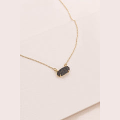 14k Gold Plated Druzy Necklace in Cosmos, and Slate