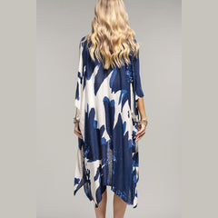 Ocean Bloom Kimono Wrap Navy