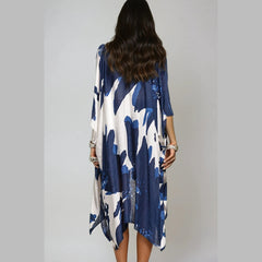 Ocean Bloom Kimono Wrap Navy