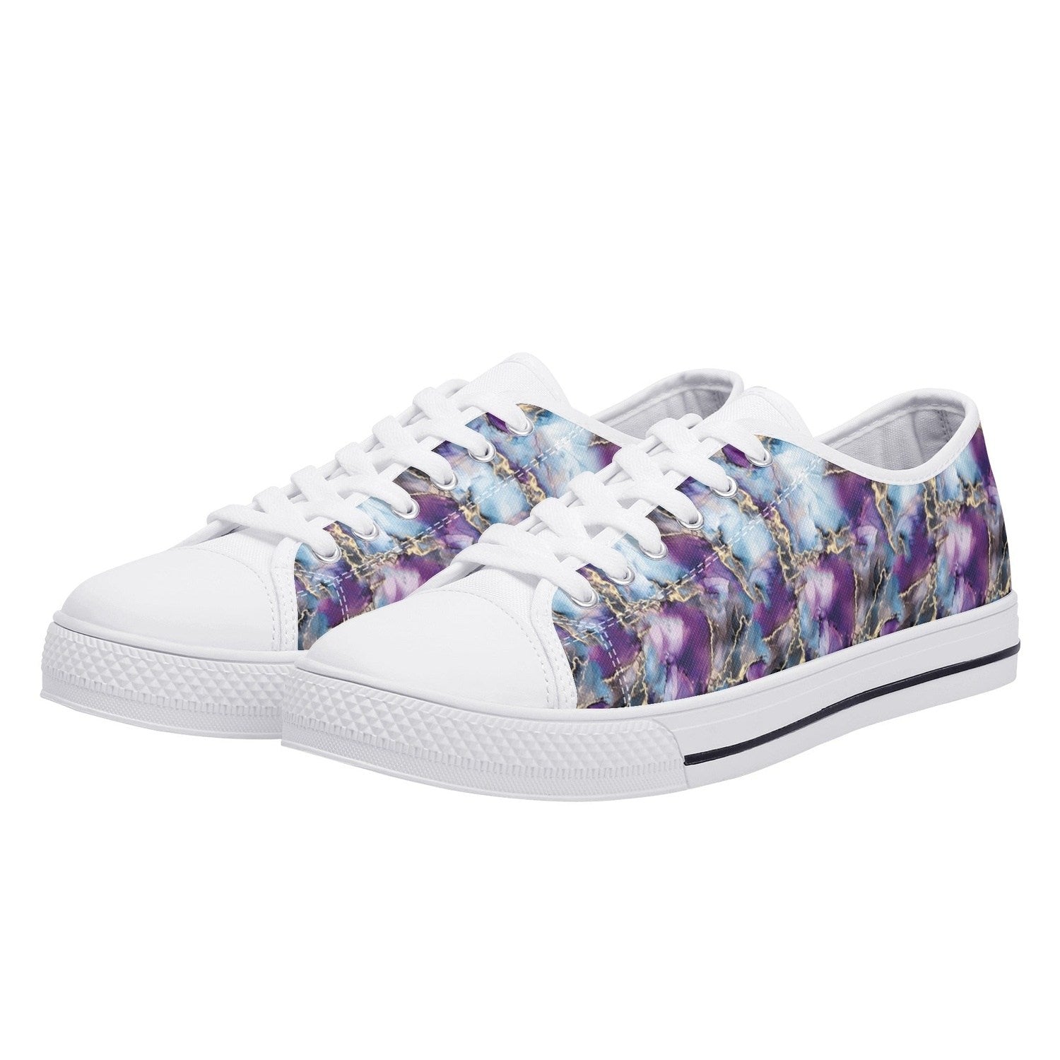 Marbled Womens Low Top Canvas Shoes