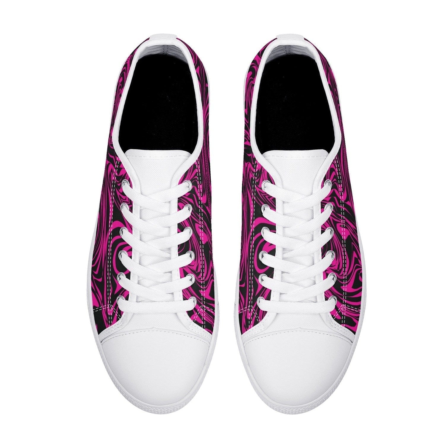 Pink Zebra Womens  Low Top Canvas Shoes