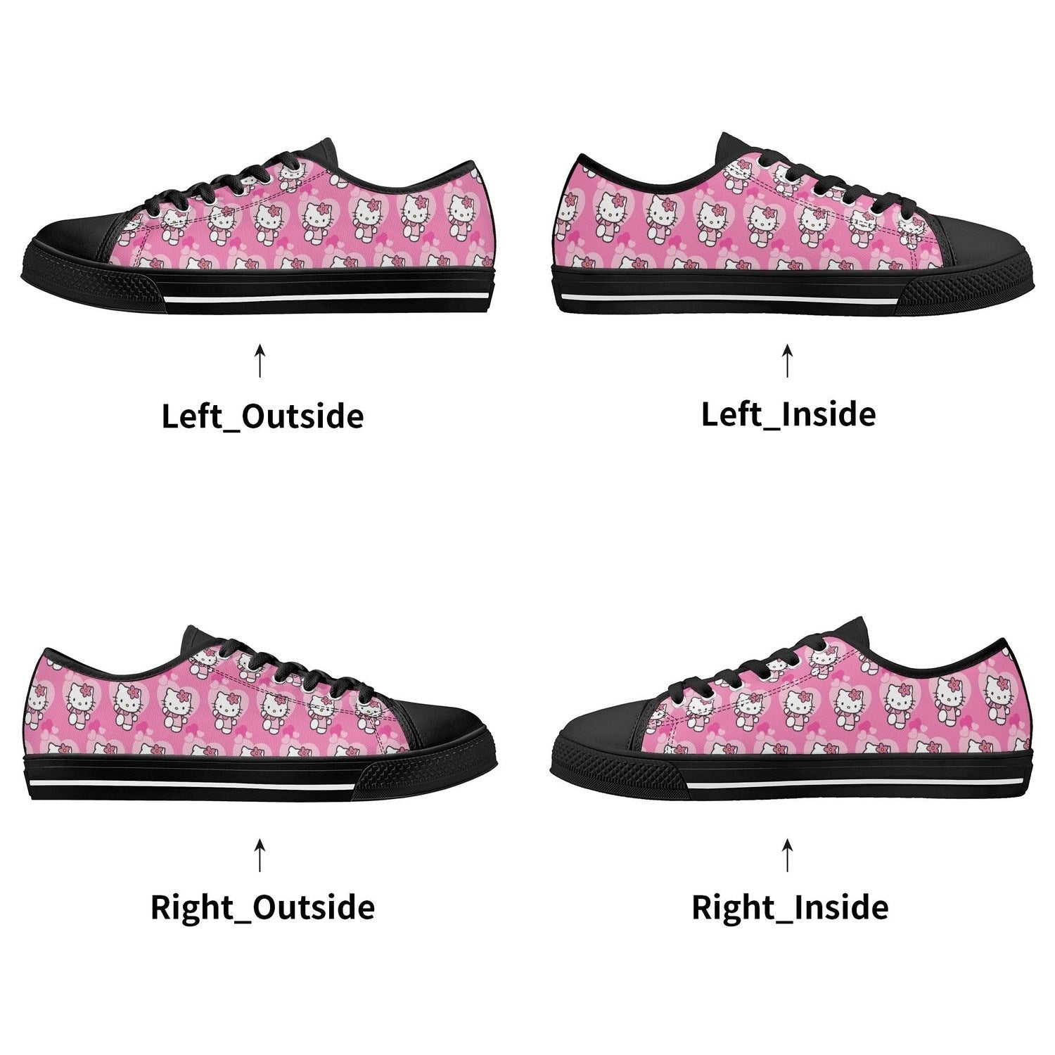 Little Kitty Womens Low Top Canvas Shoes