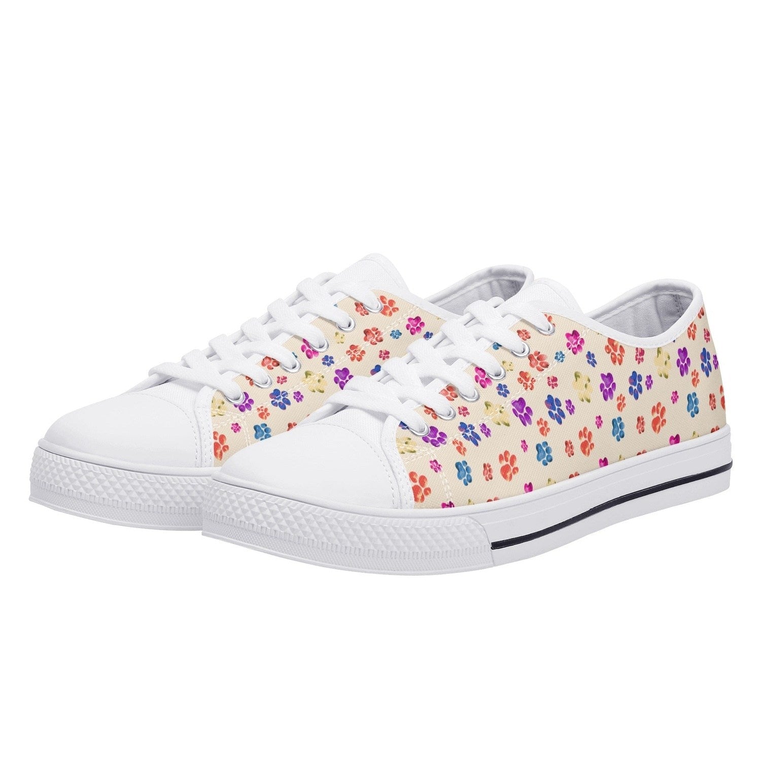 Painted Paws 2 Women's Low Top Canvas Shoes