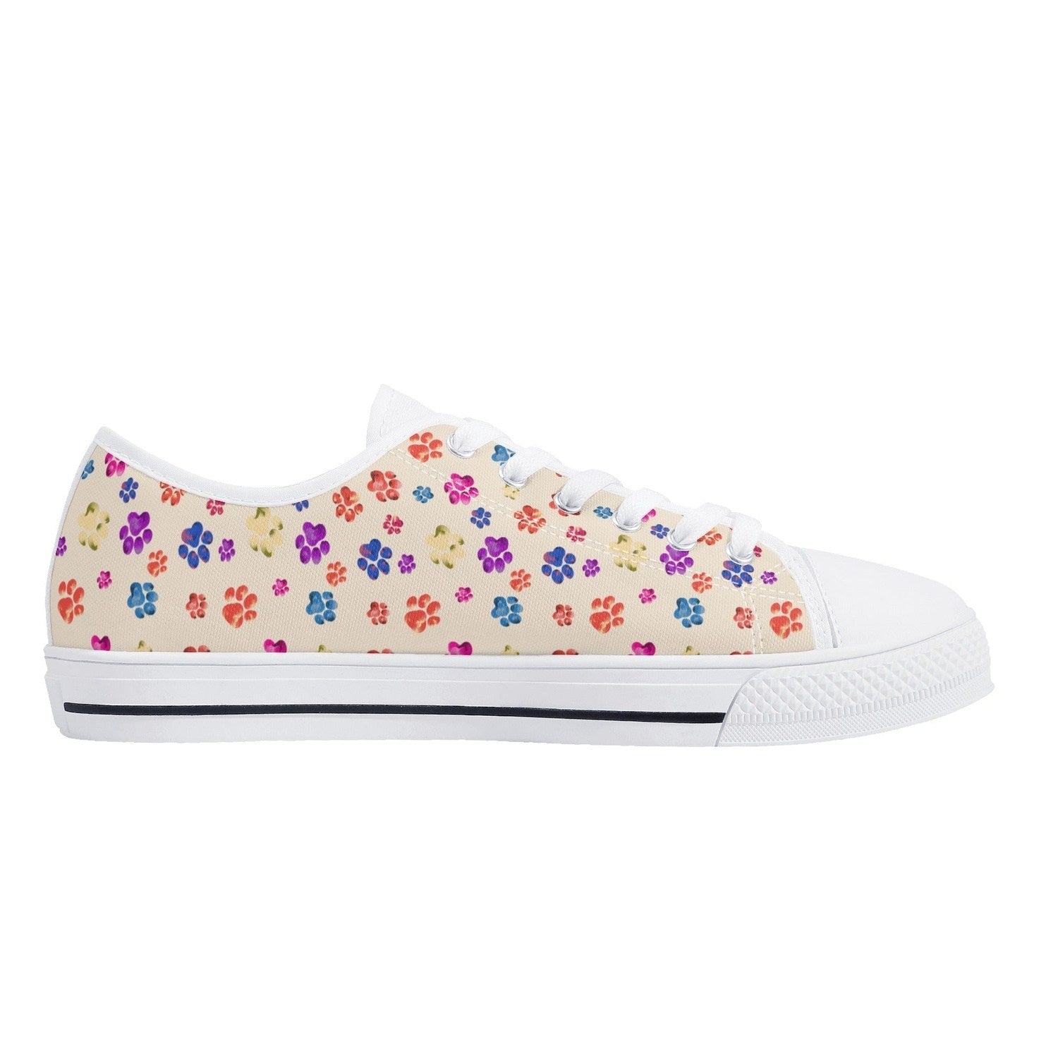 Painted Paws 2 Women's Low Top Canvas Shoes