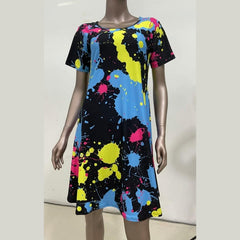 PAINT SPLATTER POCKET DRESS