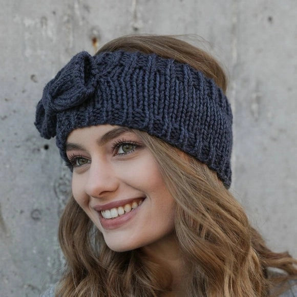 Bow Hairband in Black, Burgundy, or Gray