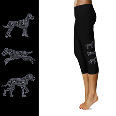 Rhinestone Great Dane Leggings - Full and Capri Natural Ears
