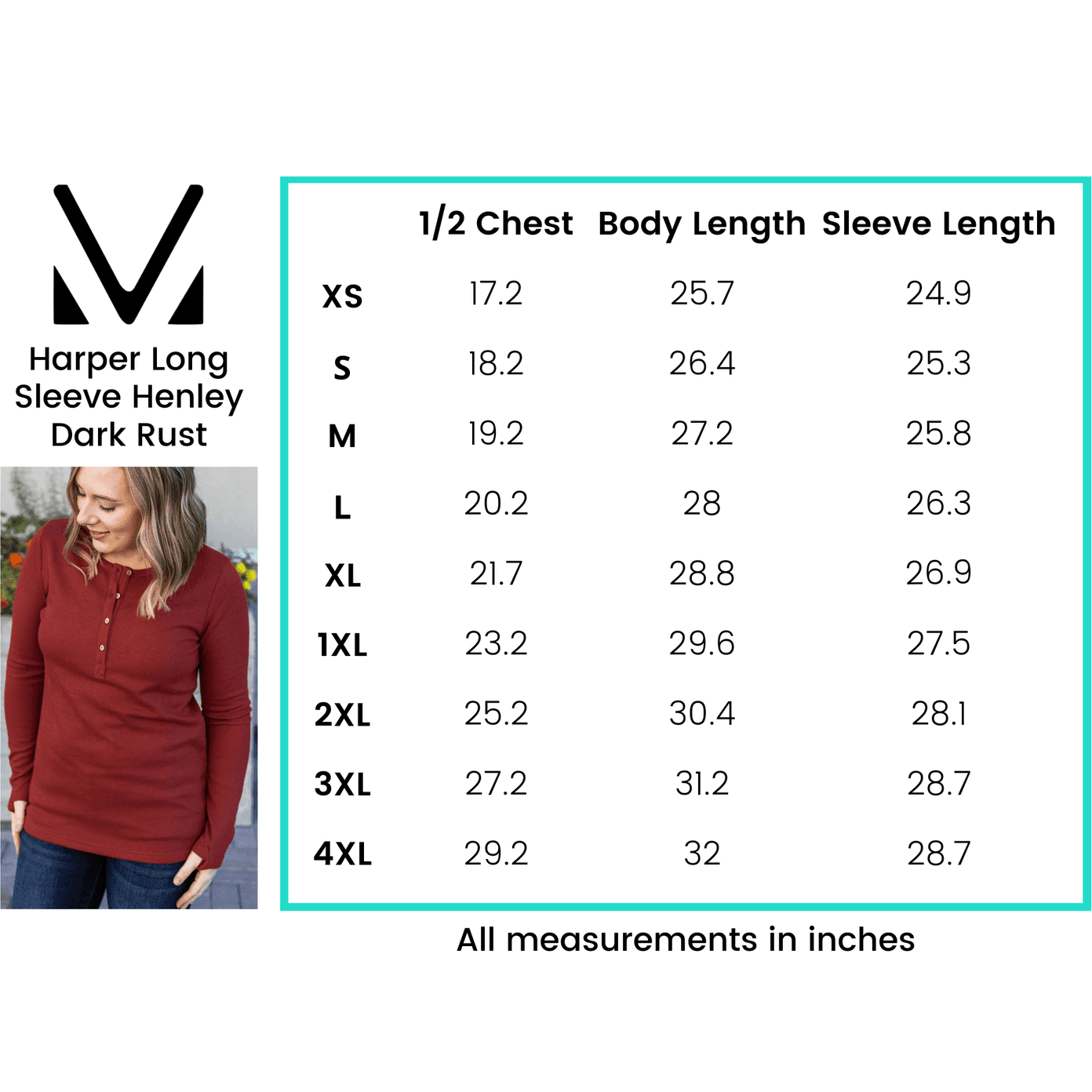 Rust Harper Shirt Long Sleeve with Thumb Holes
