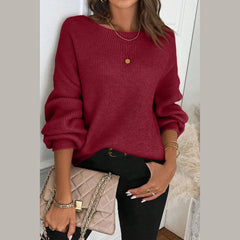 Red Dahlia Ribbed Knit Ribbon Knot Backless Drop Shoulder Sweater