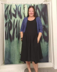 RITA SWING DRESS RUN-NAVY