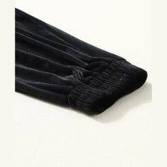 Black Vintage Pocket Velvet Jogger Pants
