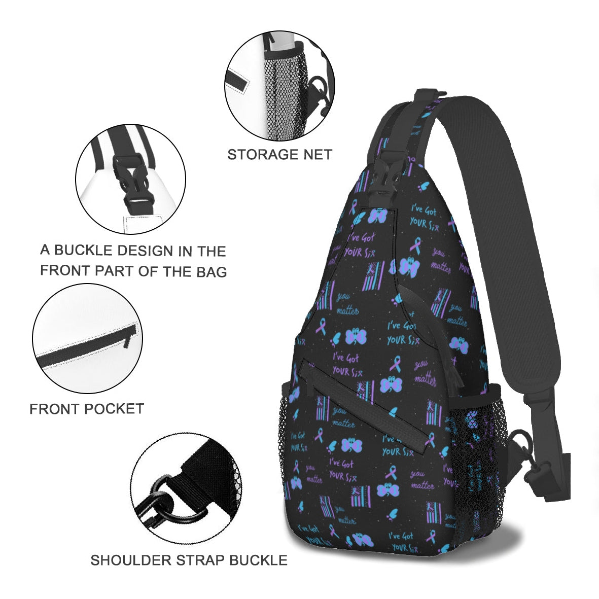 Suicide Awareness Sling Bag - You are enough