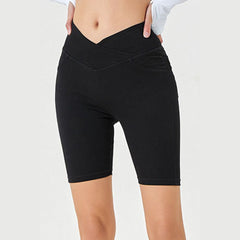 Basic Bae Asymmetrical Waist Denim Shorts with Pockets