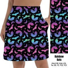 Rainbow Bats Skort with Pockets