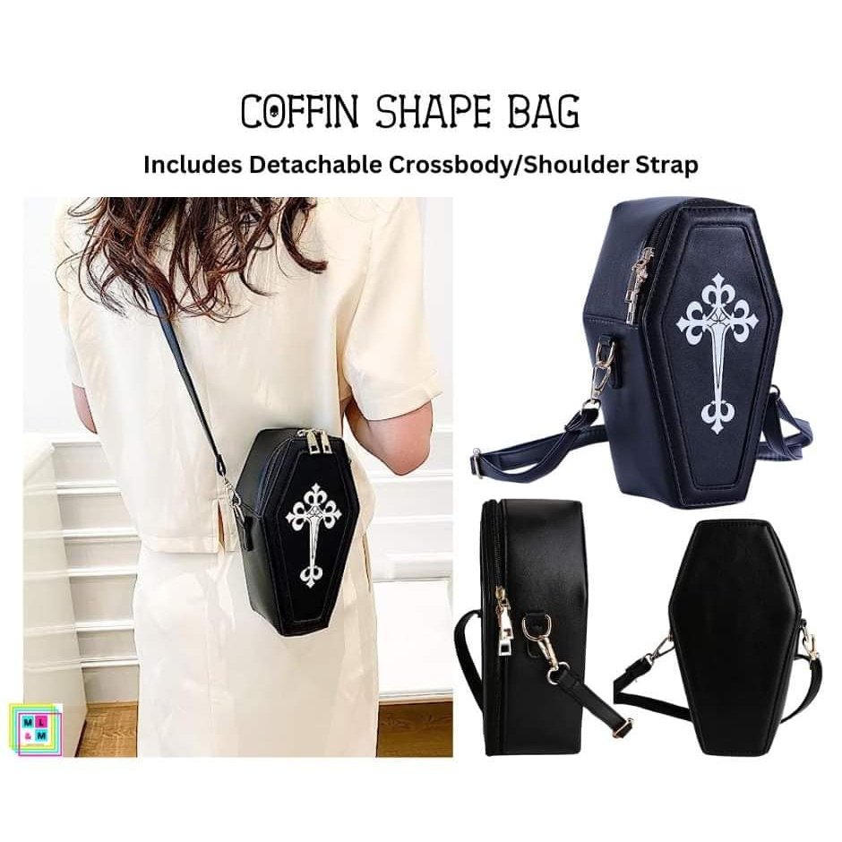 Coffin Crossbody Halloween Purse in Black