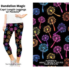 Dandelion Magic Capri Length Leggings w/ Pockets