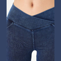 Basic Bae Asymmetrical Waist Denim Shorts with Pockets