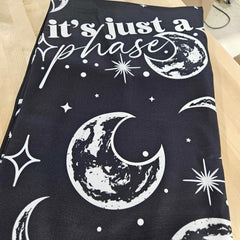 JUST A PHASE- SOFT BLACK FLEECE THROW BLANKET