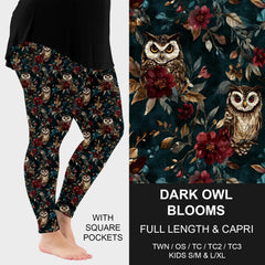 Owl Floral Print Leggings with Pockets