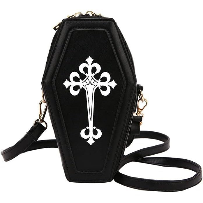 Coffin Crossbody Halloween Purse in Black