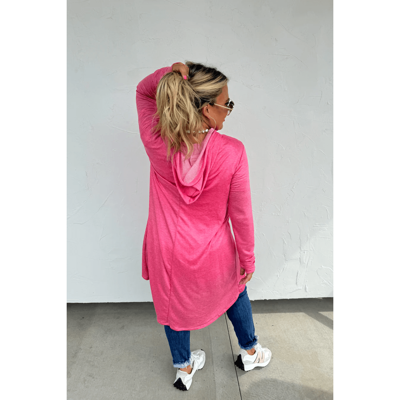 Lightweight Long Hoodie in Charcoal Gray