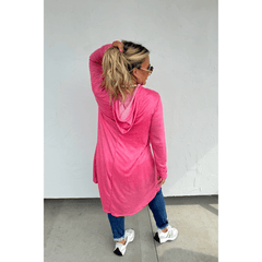 Lightweight Long Hoodie in Charcoal Gray