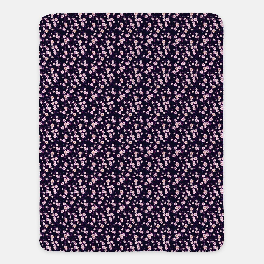 Cherry Blossom Minky Blanket 60" x 80" SAND