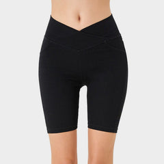 Basic Bae Asymmetrical Waist Denim Shorts with Pockets