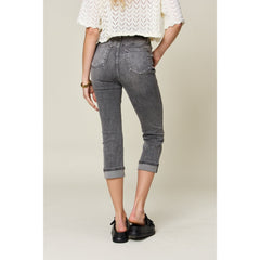 Judy Blue Full Size Button Fly High Waist Cuffed Capris