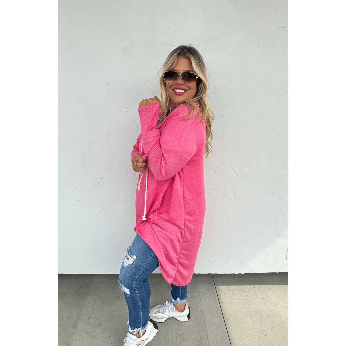 Lightweight Long Hoodie in Charcoal Gray