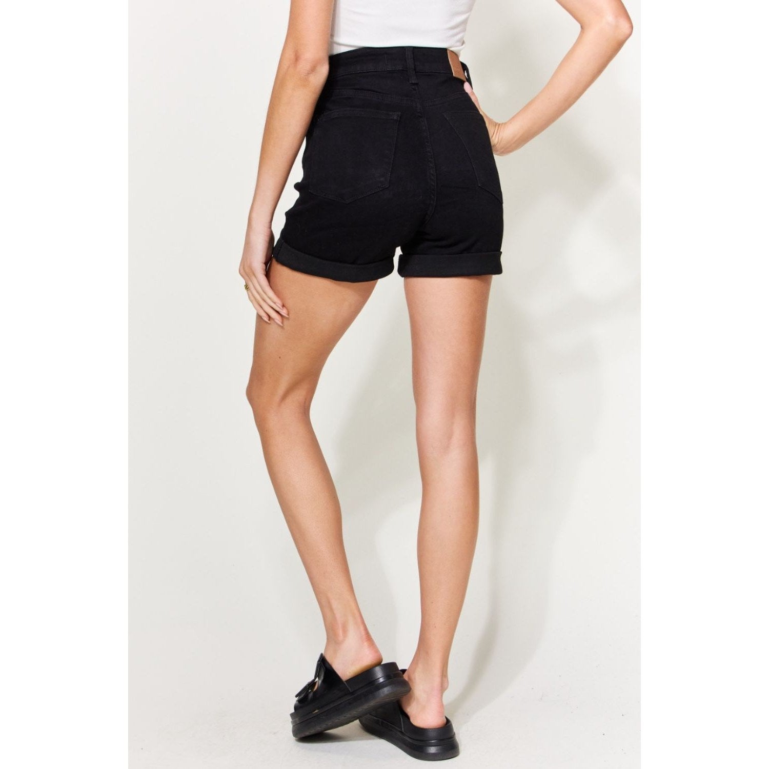 Judy Blue Full Size High Waist Tummy Control Cuffed Denim Shorts