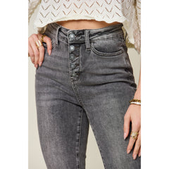 Judy Blue Full Size Button Fly High Waist Cuffed Capris