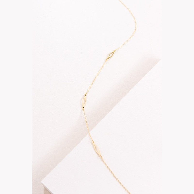 Long Necklace 14K Gold over Stainless Steel  Minimalist
