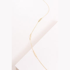 Long Necklace 14K Gold over Stainless Steel  Minimalist