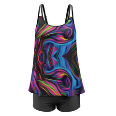 Color Wave Women's Plus Size Tankini