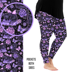 Celestial Kitty Garden Leggings with Pockets