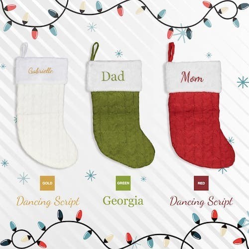 Embroidered Christmas Stocking Personalized