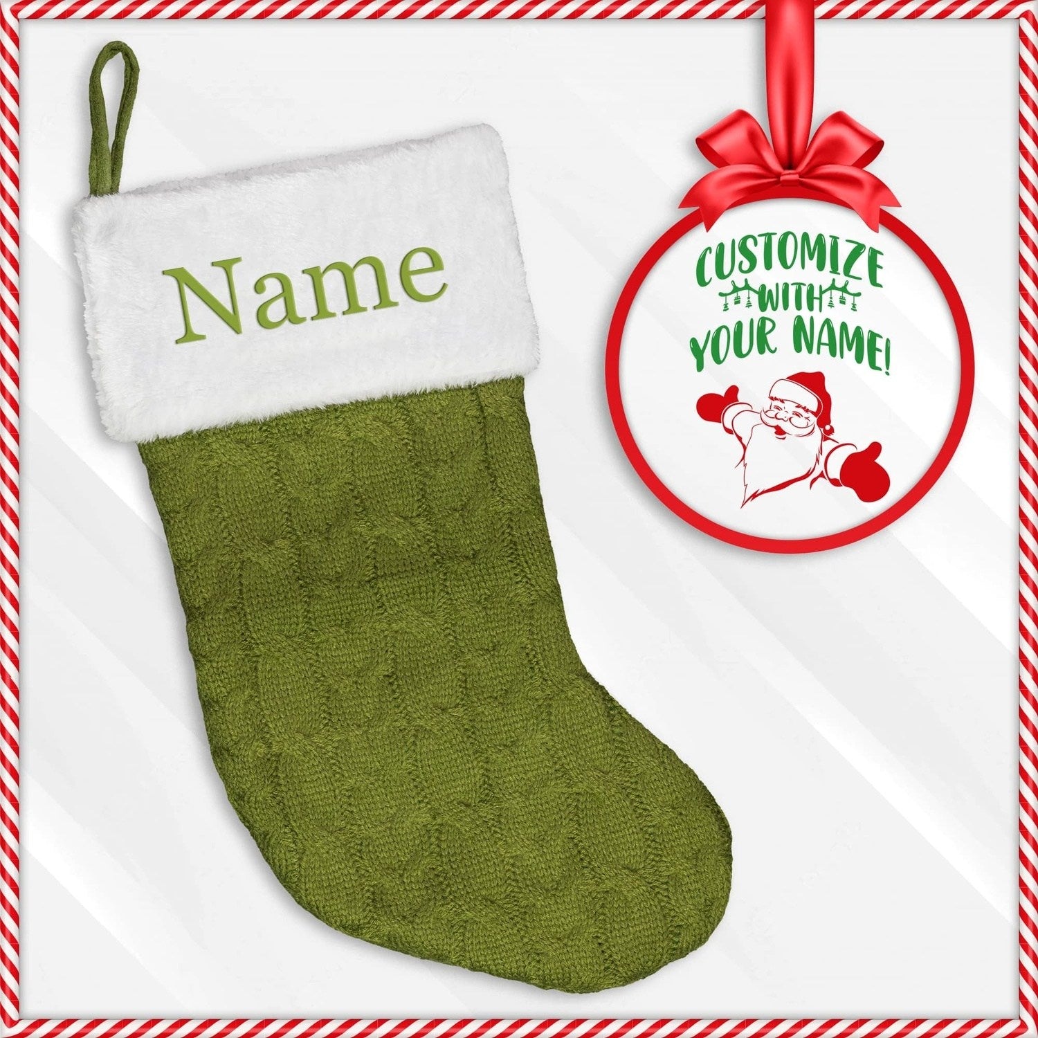 Embroidered Christmas Stocking Personalized