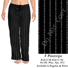 FU Pinstripe Joggers, Lounger, and Leggings Black White Uncensored