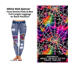 White Web Spinner Faux Denim Full Length
