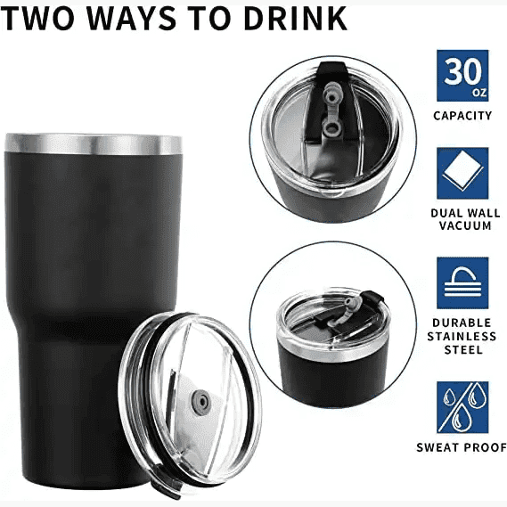 Tumblers 30oz with Metal Straw Cleaning Brush