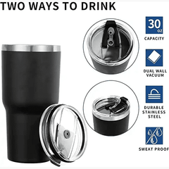 Tumblers 30oz with Metal Straw Cleaning Brush