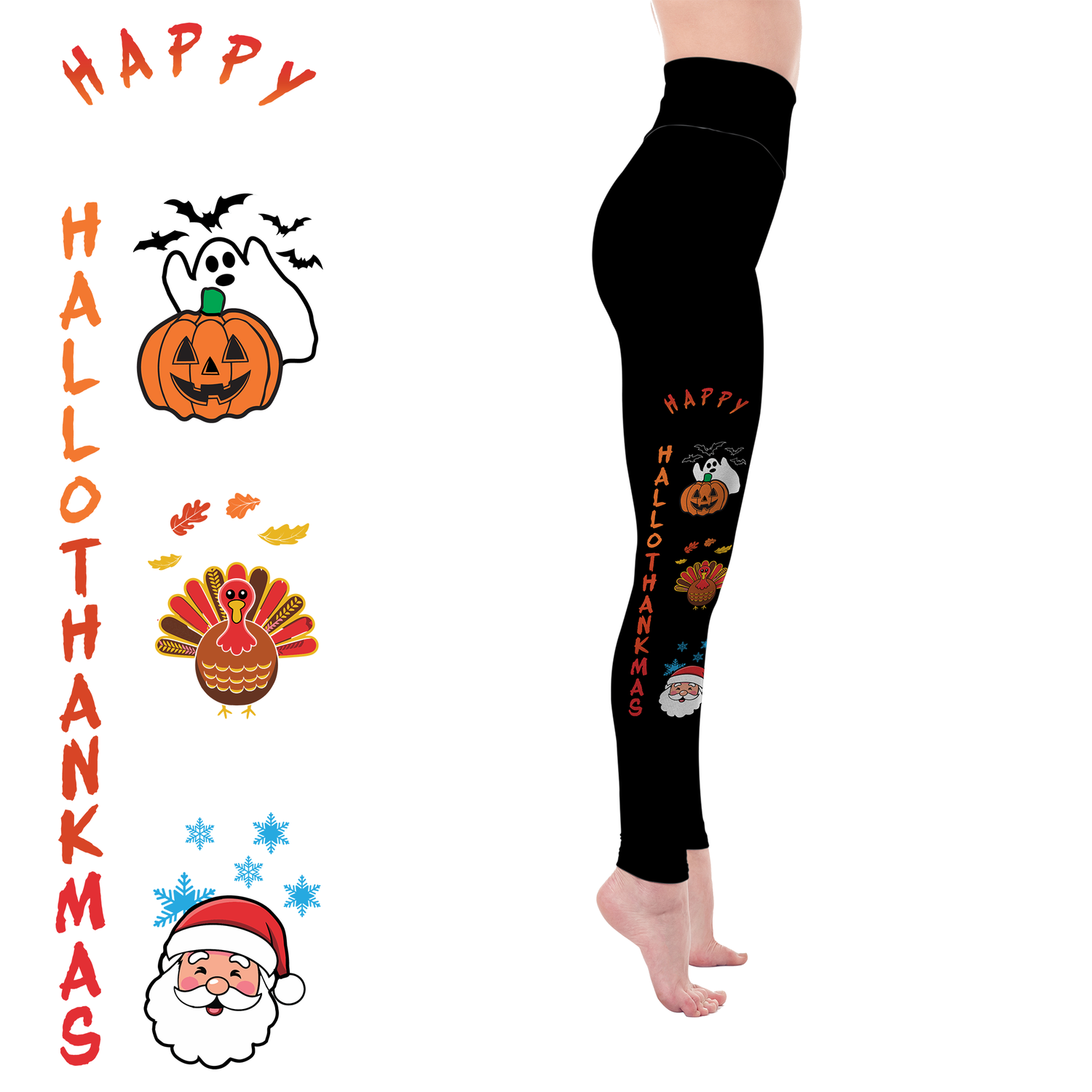 Pre Order Happy HalloThanksMasPre Order Leggings with Pockets